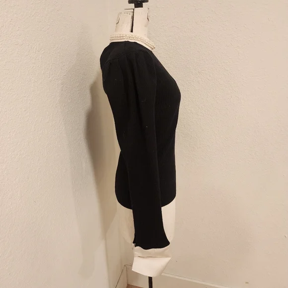 Commense Black and White Long Sleeve Top - Picture 4 of 6